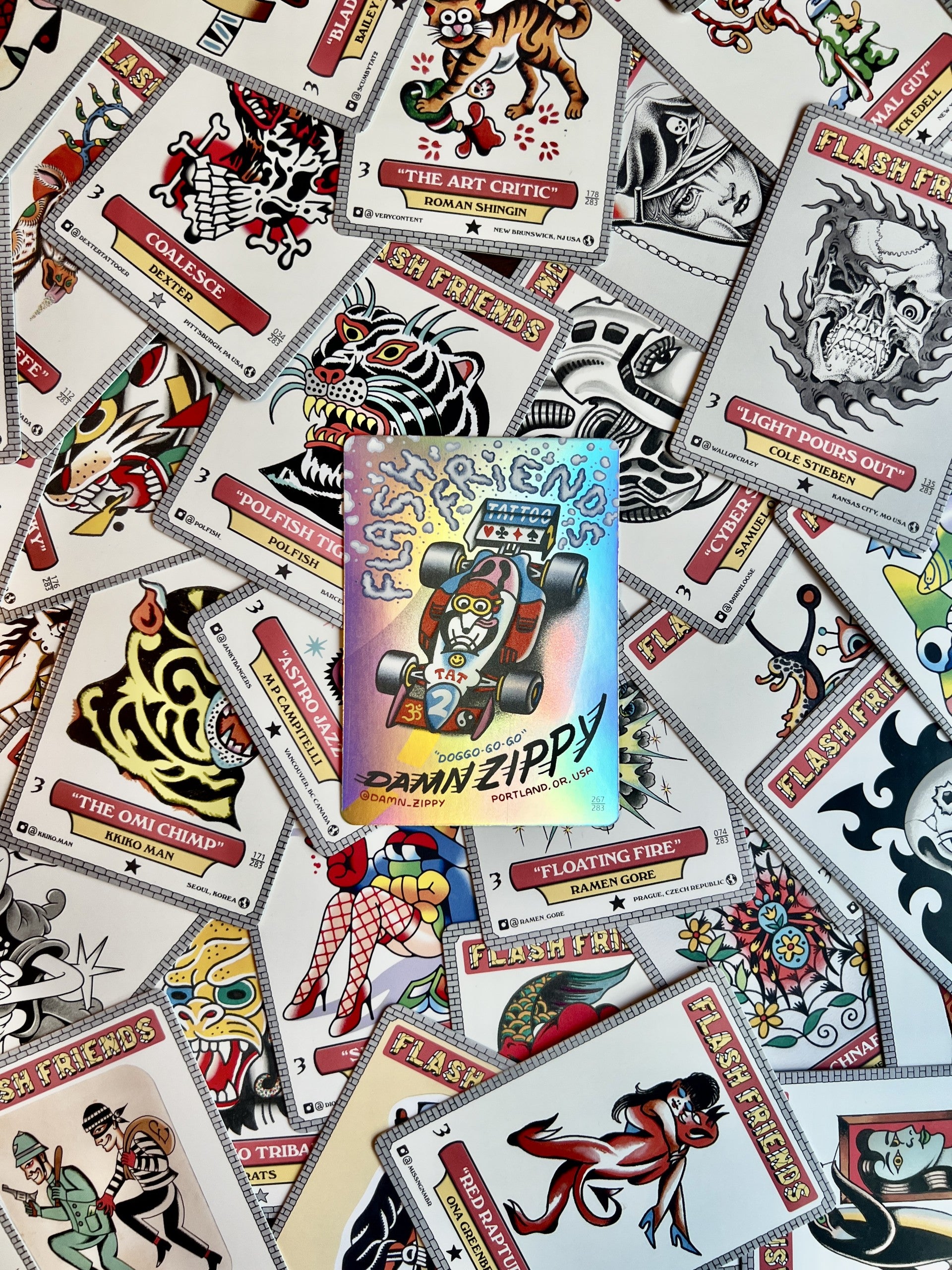 Flash Friends - Set 3: Tattoo Flash Trading Cards | Crocodile Jackson