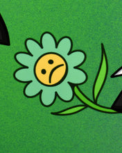 Load image into Gallery viewer, A close up of a giclee painting of the sad faced flower being stepped on.  The background is green. Original art of the Pathbreaker Ibex creature from Hasbro's Magic the Gathering.
